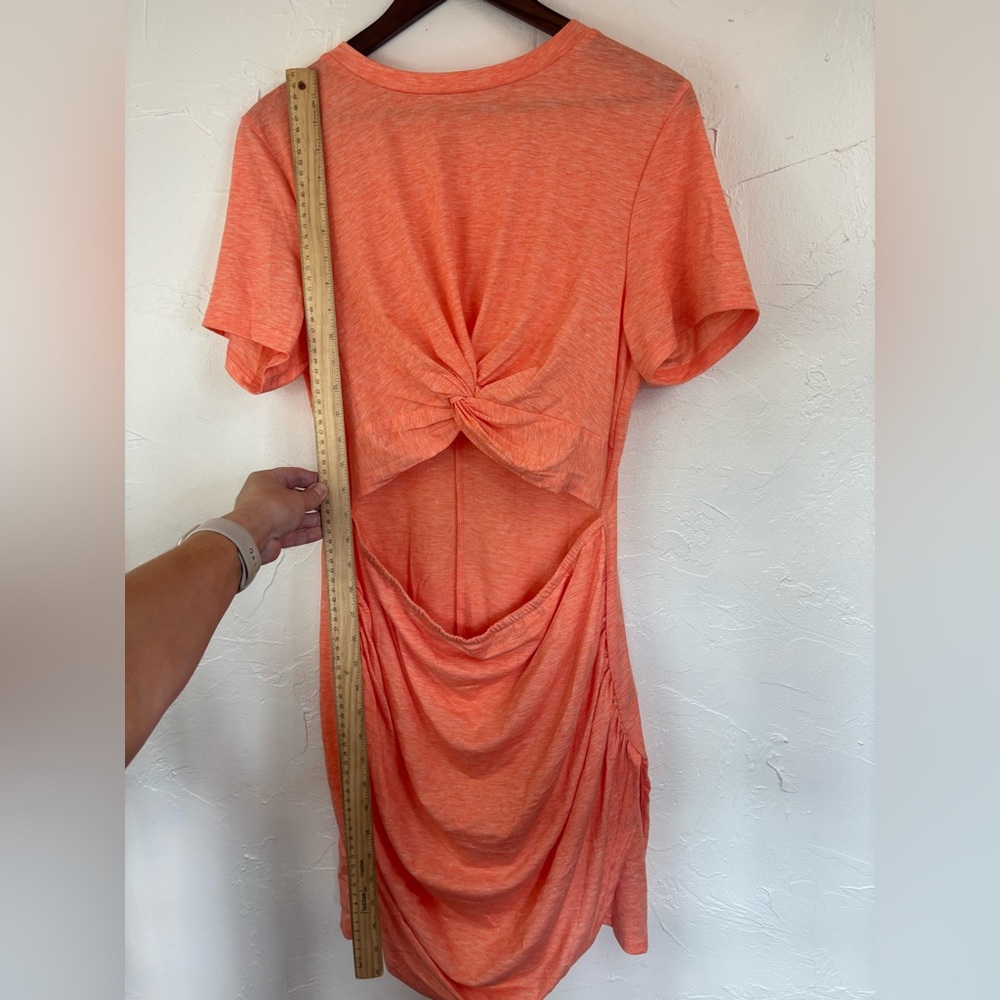Bright Orange Cutout Mini Dress Orange Short‎ Sleeve NEW Tight Sexy Beach XL